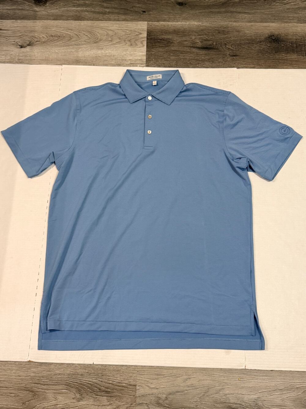 Peter Millar Summer Comfort Polo Mens L Blue Stripe Golf Performance Shirt